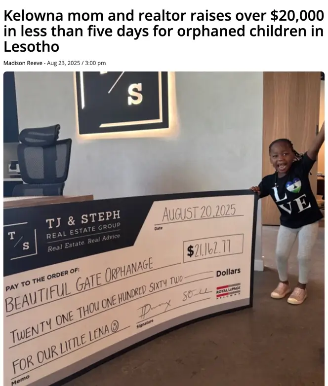 $20K for orphanage